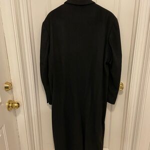 Elegant Black Long 100% Wool Ralph Lauren Coat